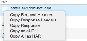 Copy as cURL in Chrome Developer Tool